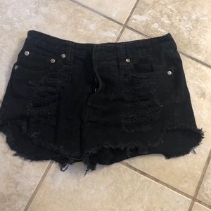 Mink Pink black denim shorts